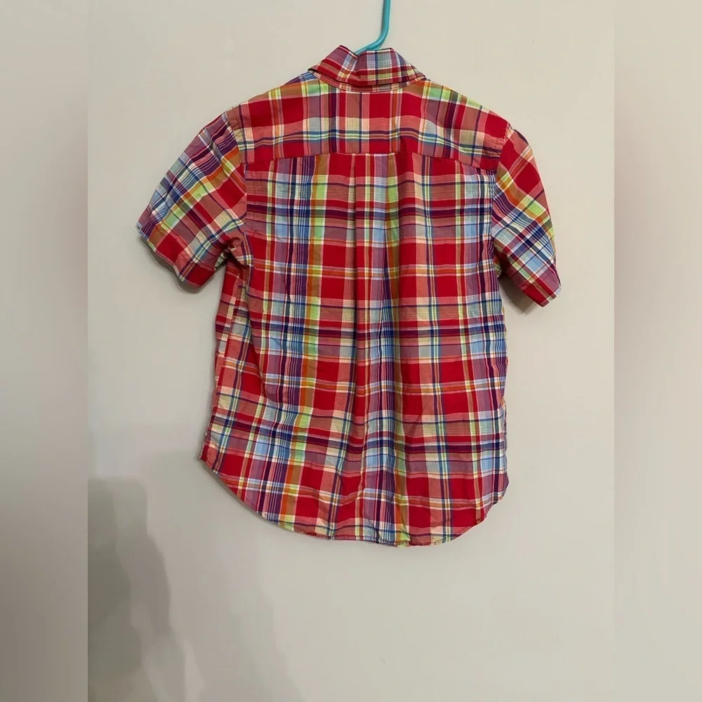 Polo Ralph Lauren kids red multi-color plaid short-sleeve size 8